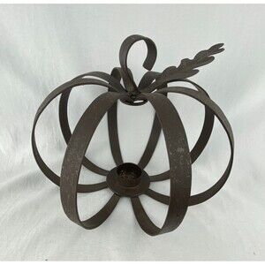Pumpkin Tea light Candle Holder Metal Wrought Iron Home Decor Indoor/Outdoor